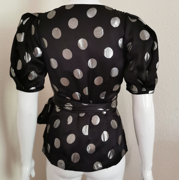 Diane Von Furstenberg Larryn Dotted Wrap Blouse - Picture 10 of 13